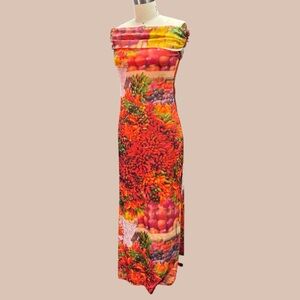 NWT ZARA Off-the-Shoulder Colorful Maxi Dress